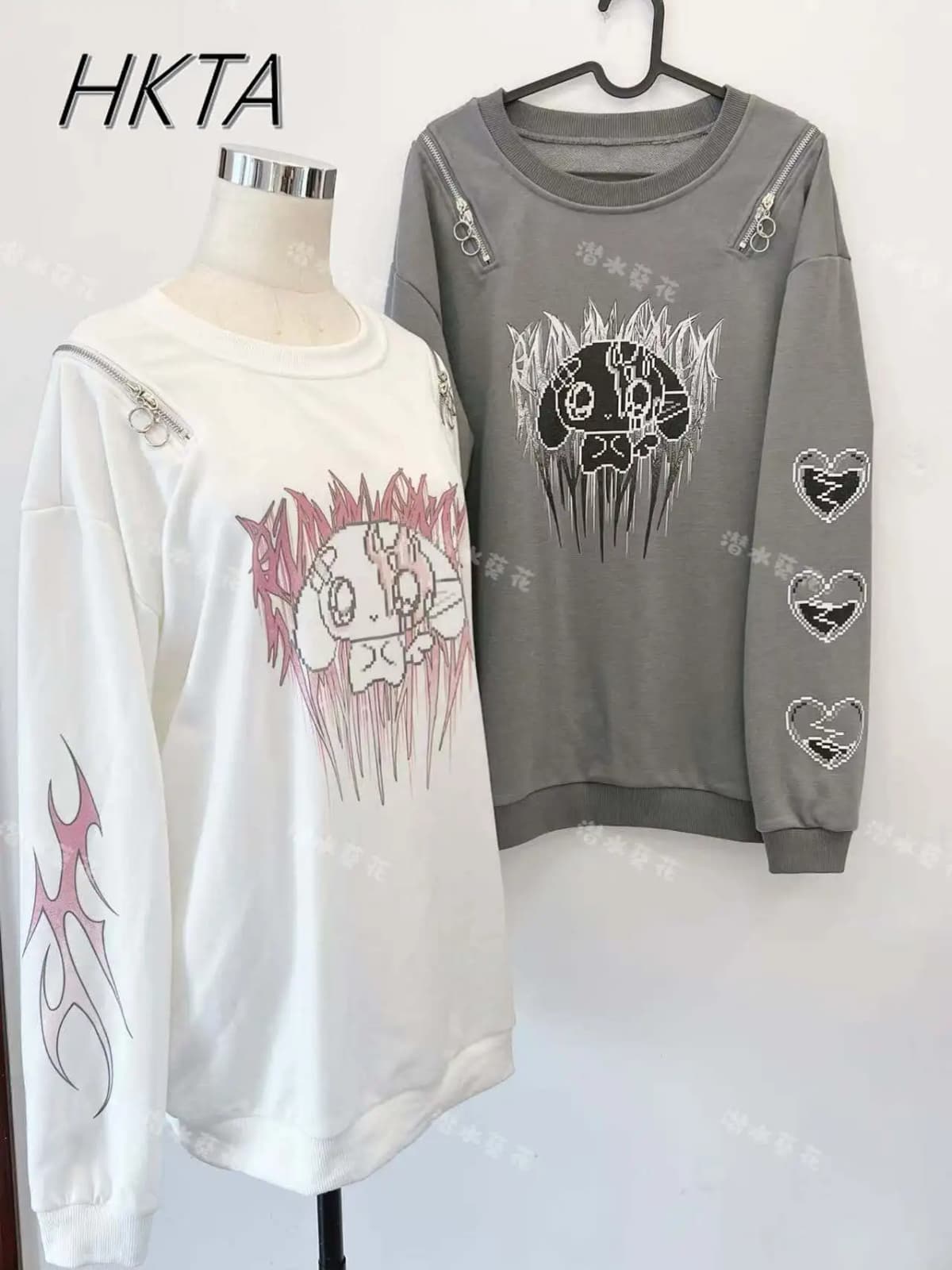Original Zipper Long-sleeve Sweatshirt Jacket Women and Men Japanese Mines Subdimensional Long-sleeve Hoodie Punk Style Hoodies