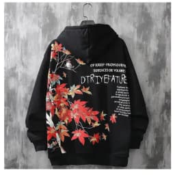 Japanese Retro Sakura Hoodie Y2K Clothes Mens Womens Hip Hop Urban Retro Graphic Oversized Hoodie Sweatshirt Casual Jacket