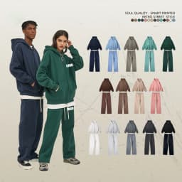 Custom LOGO autumn and winter new product velvet thickened 350g high-quality zipper sweater trousers men and women couple suit