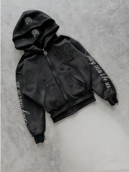 Trendy Creative Applique Letter Print Double Hat Design Women's Clothing Zippered Hoodie Loose Casual y2k hoodie girlfriend