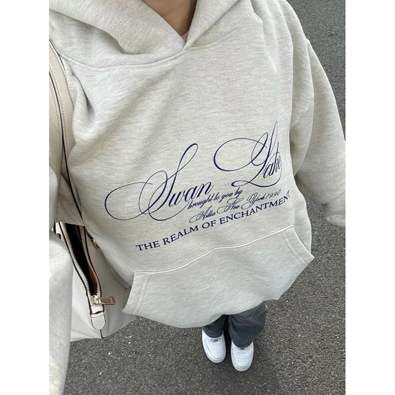 Classic Minimalist Y2K Hooded sweatshirt Grunge Goth Hip Hop Clothes Aesthetics Graphic Print American retro Chic Unique Top