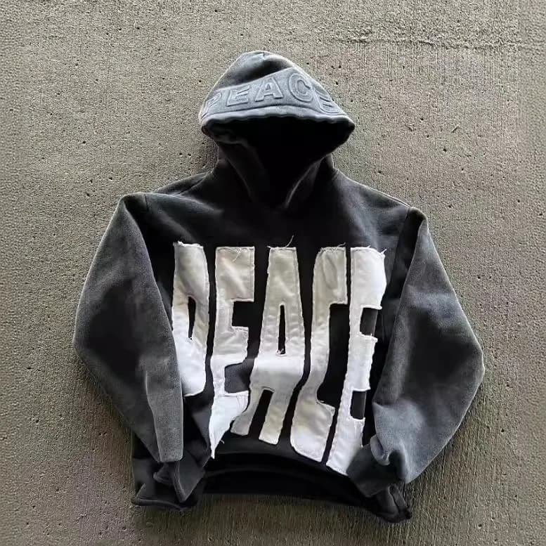 Women Cute Black Hoodies Sweatshirts Letter Patch Long Sleeve Pullovers Casual Fall Workout Tops Autumn Streetwear