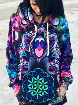 3D Graphic Print Drawstring Loose Hoodie Casual Hooded Pocket Fashion Long Sleeve Sweatshirt Women's Clothing