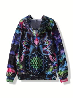 3D Graphic Print Drawstring Loose Hoodie Casual Hooded Pocket Fashion Long Sleeve Sweatshirt Women's Clothing