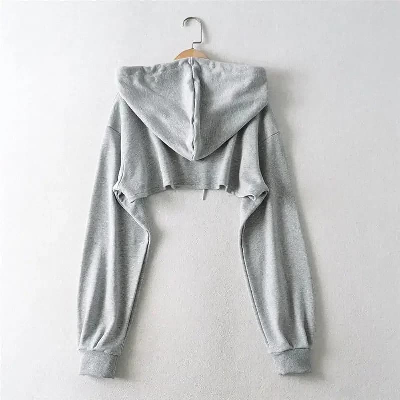 Y2k Hoodie Female Hoodie Personality Irregular Crop Ultra Short Style Long Sleeve Top Female Drop Shipping Sweatshirt Clothes