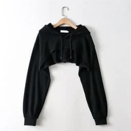 Y2k Hoodie Female Hoodie Personality Irregular Crop Ultra Short Style Long Sleeve Top Female Drop Shipping Sweatshirt Clothes