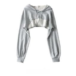 Y2k Hoodie Female Hoodie Personality Irregular Crop Ultra Short Style Long Sleeve Top Female Drop Shipping Sweatshirt Clothes