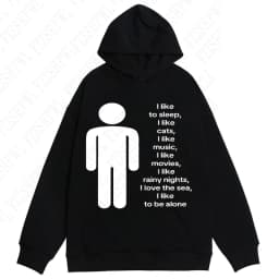 American y2k Harajuku street vintage trend autumn and winter, unique hip-hop punk print for both men and women, pullover hoodie