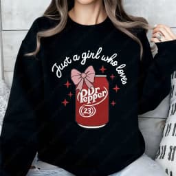 Just A Girl Who Loves Dr Pepper Crewneck Pullovers funny Soda Can Women Hoodies Fashion Casual Y2k Streetwear Holiday Hoody