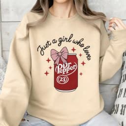 Just A Girl Who Loves Dr Pepper Crewneck Pullovers funny Soda Can Women Hoodies Fashion Casual Y2k Streetwear Holiday Hoody