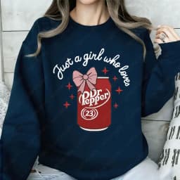 Just A Girl Who Loves Dr Pepper Crewneck Pullovers funny Soda Can Women Hoodies Fashion Casual Y2k Streetwear Holiday Hoody