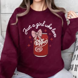 Just A Girl Who Loves Dr Pepper Crewneck Pullovers funny Soda Can Women Hoodies Fashion Casual Y2k Streetwear Holiday Hoody