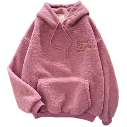 Fluffy Hoodie Top Women Casual Hooded Pullovers V Neck Fleece Sweatshirt Loose Warm Autumn Winter Pullover Top Ropa De Mujer
