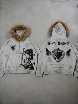 Y2K Retro Womens Gothic Fur Zip Up Hoodie Coats Y2k Vintage Cartoon Print Loose Hoodies Autumn Warm Jacket Men Casual Sweatshirt