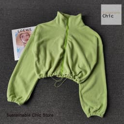 Korean sports coat lambswool collar loose drawstring zipper sweater women autumn and winter fashion hot girl warm yoga clothes