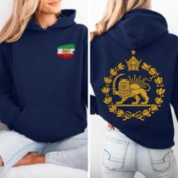 Lion and Sun Iran Hooded Tops Persian Flag Graphic Duplex Printing Clothing Shir-o-Khorshid Emblem Pullover Men Women Hoodies