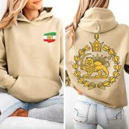 Lion and Sun Iran Hooded Tops Persian Flag Graphic Duplex Printing Clothing Shir-o-Khorshid Emblem Pullover Men Women Hoodies