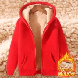 Ladies Large Size American Style Lamb Velvet Hoodie Zipper Cardigan Outerwear Autumn Winter Thickened Long Sleeve Casual Wear