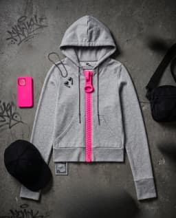 Y2K Fashion Large Zipper Decoration Sweatshirt Women Harajuku Sexy Slim Fit Hood Sweatshirt Goth Light Gray Casual Short Hoodie