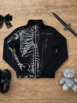 2026 Spring Gothic Print Design Coat Women Subculture Zip Up Hoodies Kawaii Y2k Casual Sweatshirts Female Korean Popular Clothes