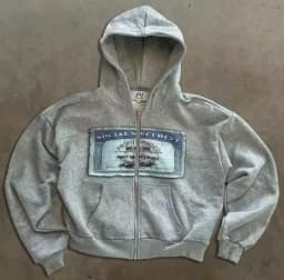 Hoodies Retro Harajuku Korea Y2k Fashion Grey Long sleeved Sportswear Streetwear Aesthetics 90s Sportswear 2000s Clothing