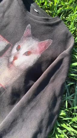 American Retro Cat Sweatshirt Y2K Long Sleeve Mens Womens Fashion Casual Hip Hop Print Oversized Pullover Long Sleeve Tops
