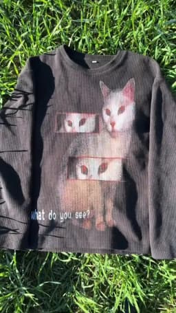 American Retro Cat Sweatshirt Y2K Long Sleeve Mens Womens Fashion Casual Hip Hop Print Oversized Pullover Long Sleeve Tops