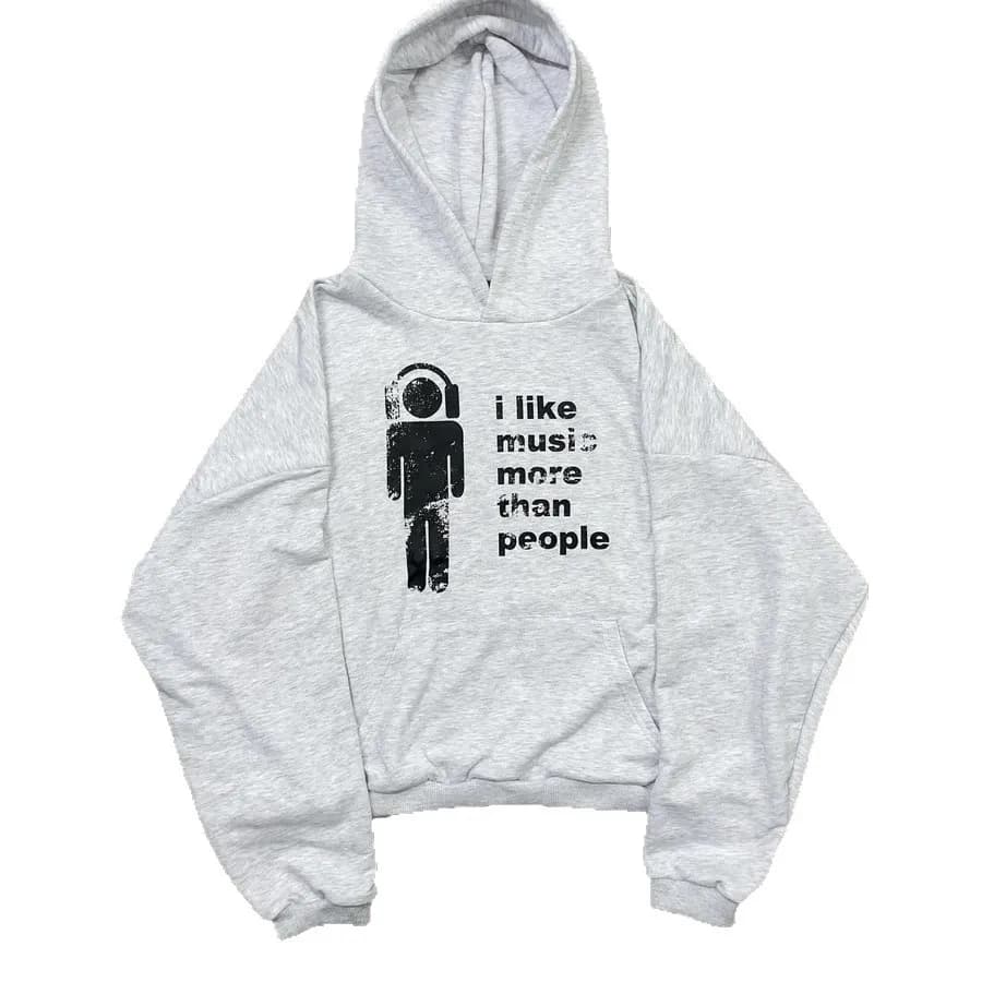 American retro y2k street Harajuku unique letter print dark hooded sweatshirt for both men and women in autumn and winter emo