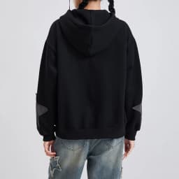 Women's Graphic Hoodie Y2k Zip Up Hoodies Star Patchwork Oversized Sweatshirt with Drawstring Aesthetic Pullover with Hood Shirt