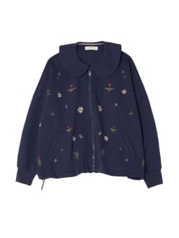 imakokoni Vintage Floral Embroidered Zip Up Jacket Sweatshirt Women's Hoodies & Sweatshirts Casual Female Clothing for Women