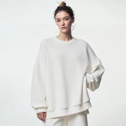 Amii Women's Sweatshirt 2026 Autumn New Round Neck Love Embroidery Pullover Sweatshirts Loose Drop Shoulder Sleeve Top 12641112