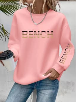 Women's Autumn and Winter Loose Casual Comfortable Merry Letter Pattern Printed Thick Long Sleeved Round Neck Hoodie Pullover