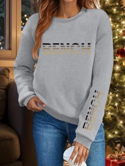 Women's Autumn and Winter Loose Casual Comfortable Merry Letter Pattern Printed Thick Long Sleeved Round Neck Hoodie Pullover