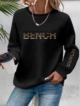 Women's Autumn and Winter Loose Casual Comfortable Merry Letter Pattern Printed Thick Long Sleeved Round Neck Hoodie Pullover