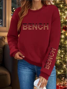 Women's Autumn and Winter Loose Casual Comfortable Merry Letter Pattern Printed Thick Long Sleeved Round Neck Hoodie Pullover