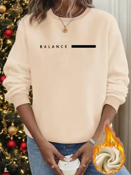 Women's Autumn and Winter Loose Casual Comfortable Merry Letter Pattern Printed Thick Long Sleeved Round Neck Hoodie Pullover