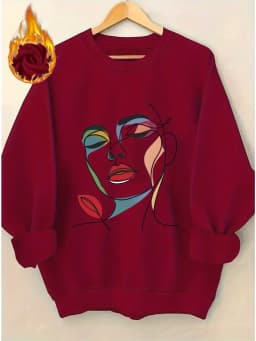 Women's Autumn and Winter Loose Casual Comfortable Merry Letter Pattern Printed Thick Long Sleeved Round Neck Hoodie Pullover