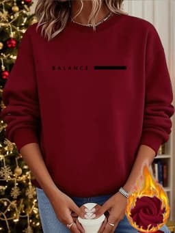 Women's Autumn and Winter Loose Casual Comfortable Merry Letter Pattern Printed Thick Long Sleeved Round Neck Hoodie Pullover