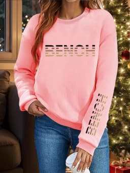 Women's Autumn and Winter Loose Casual Comfortable Merry Letter Pattern Printed Thick Long Sleeved Round Neck Hoodie Pullover
