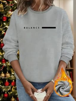 Women's Autumn and Winter Loose Casual Comfortable Merry Letter Pattern Printed Thick Long Sleeved Round Neck Hoodie Pullover