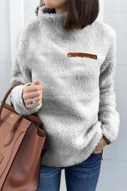 Women Sweatshirts Autumn Winter Top Long Sleeve Plush Warm Pullover Tunic Female Pink Ladies Clothing Zipper Streetwear