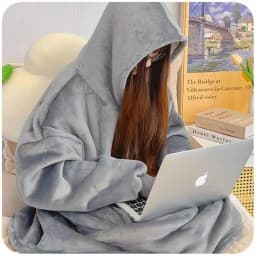 Thickened Flannel Lamb Velvet TV Blanket Sweatshirt Fleece Sweater Lazy Person's Blanket Warm Home Nap Casual Wear Couple