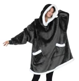 Thickened Flannel Lamb Velvet TV Blanket Sweatshirt Fleece Sweater Lazy Person's Blanket Warm Home Nap Casual Wear Couple