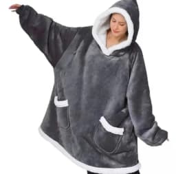 Thickened Flannel Lamb Velvet TV Blanket Sweatshirt Fleece Sweater Lazy Person's Blanket Warm Home Nap Casual Wear Couple