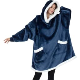 Thickened Flannel Lamb Velvet TV Blanket Sweatshirt Fleece Sweater Lazy Person's Blanket Warm Home Nap Casual Wear Couple