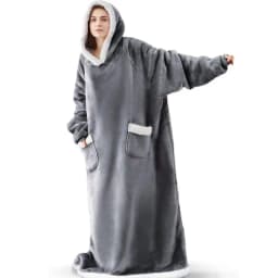 Thickened Flannel Lamb Velvet TV Blanket Sweatshirt Fleece Sweater Lazy Person's Blanket Warm Home Nap Casual Wear Couple