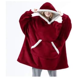 Thickened Flannel Lamb Velvet TV Blanket Sweatshirt Fleece Sweater Lazy Person's Blanket Warm Home Nap Casual Wear Couple