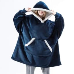 Thickened Flannel Lamb Velvet TV Blanket Sweatshirt Fleece Sweater Lazy Person's Blanket Warm Home Nap Casual Wear Couple