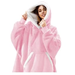 Thickened Flannel Lamb Velvet TV Blanket Sweatshirt Fleece Sweater Lazy Person's Blanket Warm Home Nap Casual Wear Couple