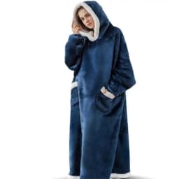 Thickened Flannel Lamb Velvet TV Blanket Sweatshirt Fleece Sweater Lazy Person's Blanket Warm Home Nap Casual Wear Couple